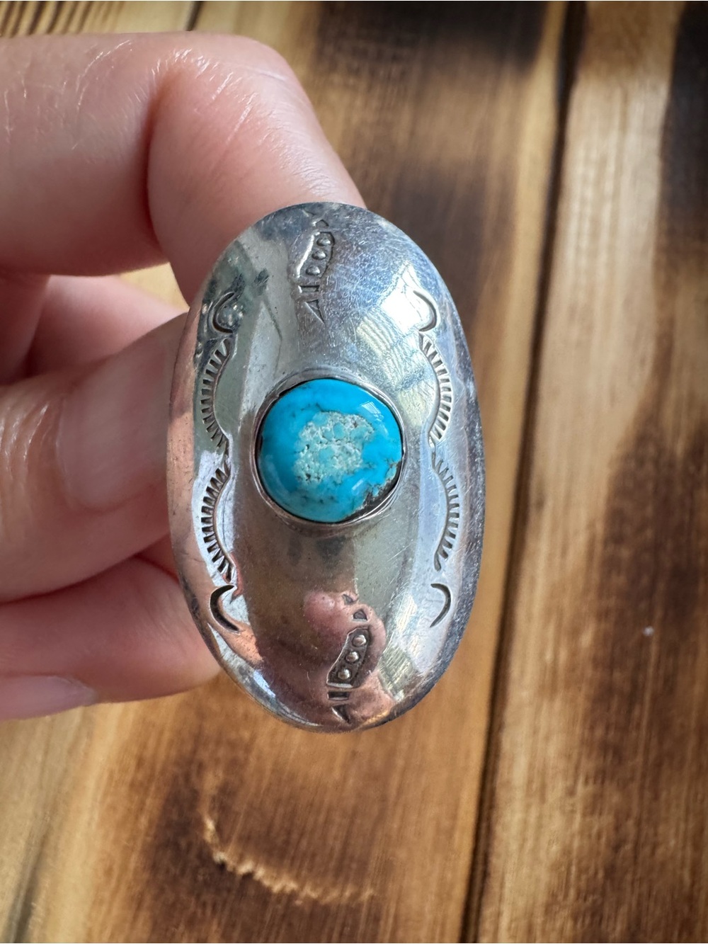 Sterling Silver Turquoise Oval Statement Ring